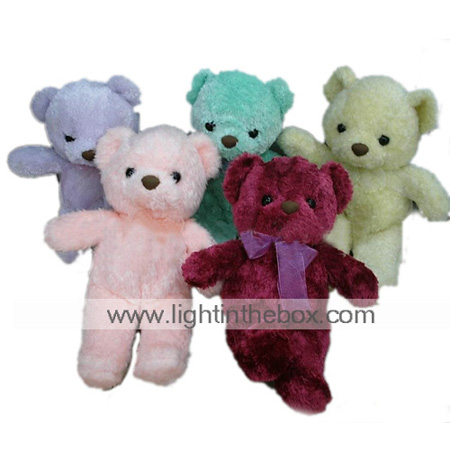 1 PC Plush Bear With Ribbon (MR019) (Start From 5 Units)-Free Shipping